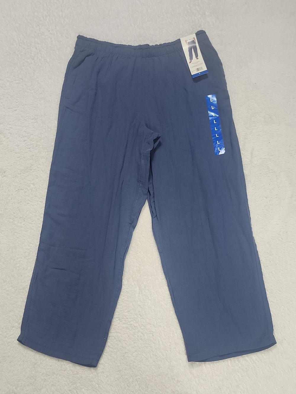 Coldwater Creek Gauze Pull On Pant Blue 30" Inseam New With Pockets - Picture 2 of 9